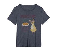 Disney The Princess And The Frog Tiana's Place Advertisement T-Shirt, Damen Große Größen, Blau Meliert, 4X