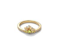 Disney Tiana 14k Gold-Plated Ring with Light Green Crystal and Clear Cubic Zirconia