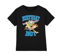 Disney Toy Story Birthday Boy Woody and Buzz Kinder T-Shirt, Schwarz, 5-6 J