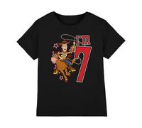 Disney Toy Story Birthday Woody I'm 7 Kinder T-Shirt, Schwarz, 7-8 J
