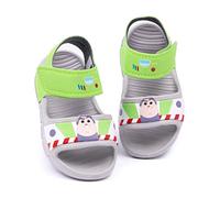 Disney Toy Story Buzz Lightyear Sandalen Kinder Kleinkinder | Jungen Mädchen Superhelden-Schieber mit stützendem Gurt | Grüngraue Sommerschuhe Schuhe