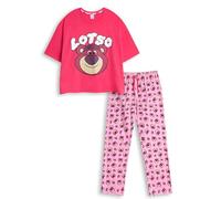 Disney Toy Story Lotso Pink Pyjama-Set mit kurzen Ärmeln und Langen Beinen | Damen-Nachtwäsche mit Charakter-Print | Bequeme Nachtwäsche zum Entspannen und Schlafengehen