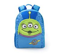 Disney Toy Story Rucksack mit grünem Alien und blauem Motiv | Pizza Planet Schulrucksack mit gepolsterten Trägern und Reißverschluss Merchandise