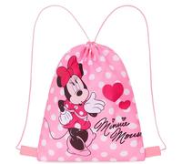 Disney Turnbeutel Kinder, 29 x 38cm Schwimmtasche Kinder mit Kordelzug & Belüftungsöffnung - Sport Geschenke für Kinder (Rosa Minnie)