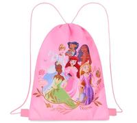 Disney Turnbeutel Kinder, 29 x 38cm Schwimmtasche Kinder mit Kordelzug & Belüftungsöffnung - Sport Geschenke für Kinder (Rosa Prinzessinnen)