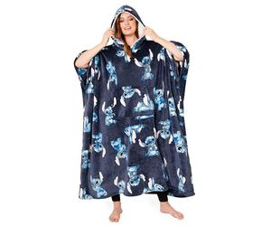 Disney Übergroße Damen Hoodie Decke mit Ärmeln - Stitch Oversized Kapuzenpullover Fleece Tragbare Decken für Frauen