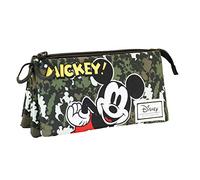 Disney Dreifach-Federmäppchen Micky Maus Surprise-FAN Unisex Einheitsgröße Militärgrün