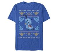 Disney Unisex Aladdin Ugly Genie Organic Short Sleeve T-Shirt, Bright Blue, XL