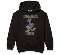 Disney Unisex Child Donald Duck Hoodie Sweatshirt, Black, Large US