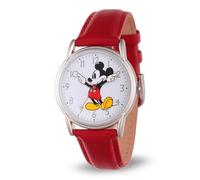 Disney Unisex Erwachsene Analog Quarz Armbanduhr mit Kunstleder W002753, rot, Riemen