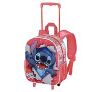 Lilo und Stitch Thing-Kleiner 3D Rucksack mit Rädern, Rosa, 26 x 34 cm, Kapazität 12,5 L