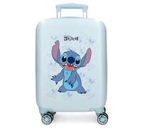 Joumma Disney Happy Stitch Kabinenkoffer, Blau, 33 x 50 x 20 cm, starr, ABS, seitlicher Kombinationsverschluss, 28,4 l, 2 kg, 4 Doppelräder, Handgepäck, blau, Kabinenkoffer