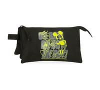 Joumma Disney Mickey Oh Boy Dreifach-Federmäppchen, schwarz, 22 x 12 x 5 cm, Polyester, 1,32 l, Schwarz, Talla única, Dreifachmäppchen