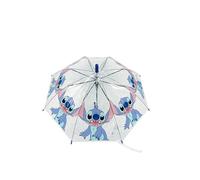 Disney Stitch Kinder Regenschirm transparent blau | Stockschirm Automatik mit Motiv | Leichter Kinderregenschirm 68 cm Höhe 82 cm Durchmesser | Regen Schutz Schirm für Jungen und Mädchen ab 3 Jahren