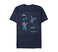 Disney Unisex Lilo & Stitch - Constelation Lilo Stitch Organic Short Sleeve T-Shirt T-Shirt, Navy Blue, L