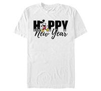 Disney Unisex Mickey Classic Mickey New Year Organic Short Sleeve T-Shirt, Weiß, XL