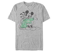 Disney Unisex Mickey Classic Sweater Pals Organic Short Sleeve T-Shirt, Melange Grey, S