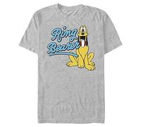 Disney Unisex Mickey & Friends Ring Pluto Organic Short Sleeve T-Shirt, Melange Grey, XL