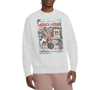 Disney Unisex Mickey Mouse Vintage Poster Christmas Good Deed, White Sweatshirt, weiß, L