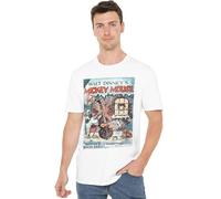 Disney Unisex Mickey Mouse Vintage Poster Christmas Good Deed, White T-Shirt, weiß, M