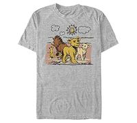 Disney Unisex The Lion King: Live Action Hakuna Group Organic Short Sleeve T-Shirt, Melange Grey, S