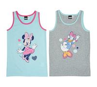 Disney Unterhemd für Mädchen - Minnie & Daisy Kinder Tank Top Hemdchen Blau/Grau (2er Pack) (as3, Numeric, Numeric_134, Numeric_140, Regular, 134-140)
