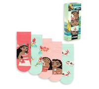 Disney Vaiana Mädchen-Socken, mehrfarbig, 5er-Set | Verschiedene Muster für den Alltag | Socken mit Figuren für Kinder | Lustige Accessoires zum Thema Film Merchandise