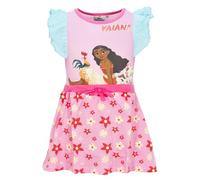 Disney Vaiana Moana Mädchen-Sommerkleid (Gr. 98-128) 100% Baumwolle, tropisches Druckkleid mit Bindegürtel Für kleine Abenteurerinnen im Urlaub & Alltag, Bekleidungsgröße: 98, Farbe: Pink