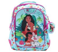 Disney Vaiana Rucksack für die Grundschule mit 3 Fächern | Mädchen-Daypack für Reisen und den Alltag | Gepolsterte, reflektierende Schultergurte und seitliche Wasserflaschenfächer