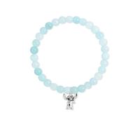 Disney Armband Stitch 189252 – Expander, versilberte Nähte, hellblaue Perlen – Blau, Kinder