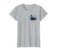 Disney Villains Alphabet Monogram Letter U for Ursula T-Shirt, Damen, Grau Meliert, M