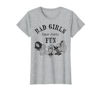 Disney Villains Bad Girls Have More Fun C1 T-Shirt, Damen, Grau Meliert, S