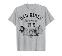 Disney Villains Bad Girls Have More Fun C1 T-Shirt, Herren, Grau Meliert, 5XL