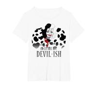 Disney Villains Cruella De Vil A Little Bit Devil-Ish T-Shirt, Damen Große Größen, Weiß, 3X