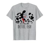 Disney Villains Cruella De Vil A Little Bit Devil-Ish T-Shirt, Herren, Grau Meliert, S