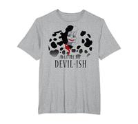 Disney Villains Cruella De Vil A Little Bit Devil-Ish T-Shirt, Herren Große Größen, Grau Meliert, 6X Tall