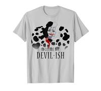 Disney Villains Cruella De Vil A Little Bit Devil-Ish T-Shirt, Herren, Silber, S