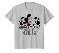 Disney Villains Cruella De Vil A Little Bit Devil-Ish T-Shirt, Kinder, Silber, 116
