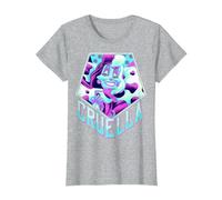Disney Villains Cruella De Vil Pentagon Neon Portrait T-Shirt, Damen, Grau Meliert, XS