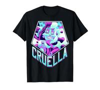 Disney Villains Cruella De Vil Pentagon Neon Portrait T-Shirt, Herren, Schwarz, 4XL