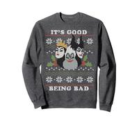 Disney Villains Good Bad Ugly Weihnachtspullover Sweatshirt, Unisex für Erwachsene, Anthrazit Meliert, L