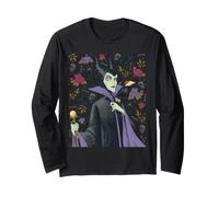 Disney Villains Maleficent Vintage Art Style Collage Langarmshirt