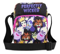 Disney Villains Umhängetasche Mädchen Teenager, Kleine Tasche Verstellbar mit Reißverschlussfächern, Geschenke für Kinder (Mehrfarbig Villains)
