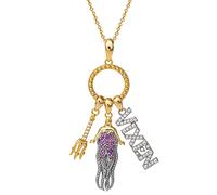 Disney Villains Ursula Sterling Gold Plated Sterling Silver Vixen Cubic Zirconia Charm Necklace, offiziell lizenziert, Zirkonia