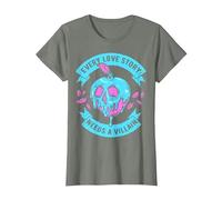 Disney Villains Valentinstag Love Story Poison Apple Logo T-Shirt, Damen, Heidekraut/Armeegrün, S