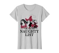 Disney Villains Weihnachten I'm On The Naughty List T-Shirt, Damen, Silber, S