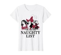 Disney Villains Weihnachten I'm On The Naughty List T-Shirt, Damen, Weiß, M