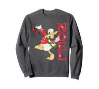 Disney Vintage Donald Duck Noel Holiday Sweatshirt, Unisex für Erwachsene, Anthrazit Meliert, M