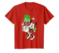 Disney Vintage Minnie Mouse Presents Holiday T-Shirt T-Shirt, Kinder, Rot, 92
