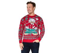 Disney Weihnachtspullover Herren, Warmer Pullover - Geschenk für Männer und Teenager (Rot Donald, 2XL)
